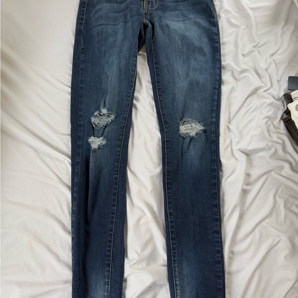 Kancan Women's Distressed Blue Jeans